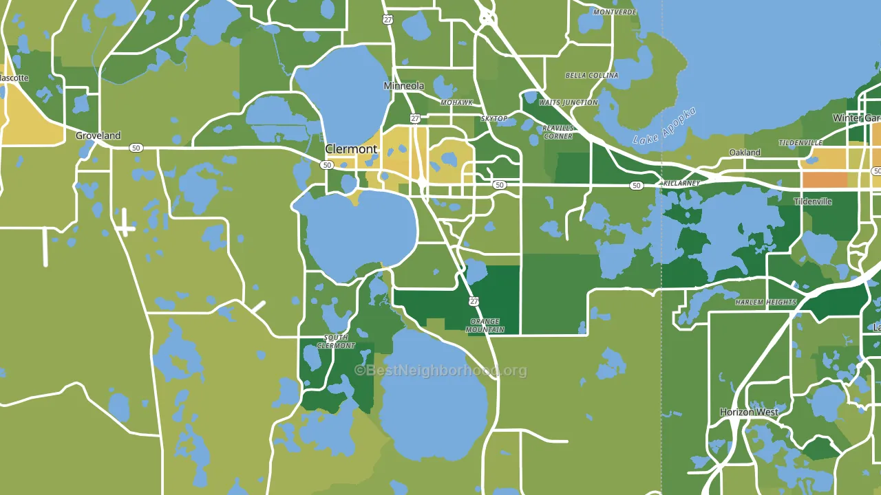 Clermont, FL block-group voter-turnout map