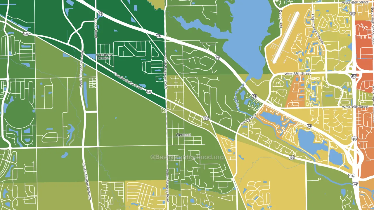 Clermont, IN block-group voter-turnout map