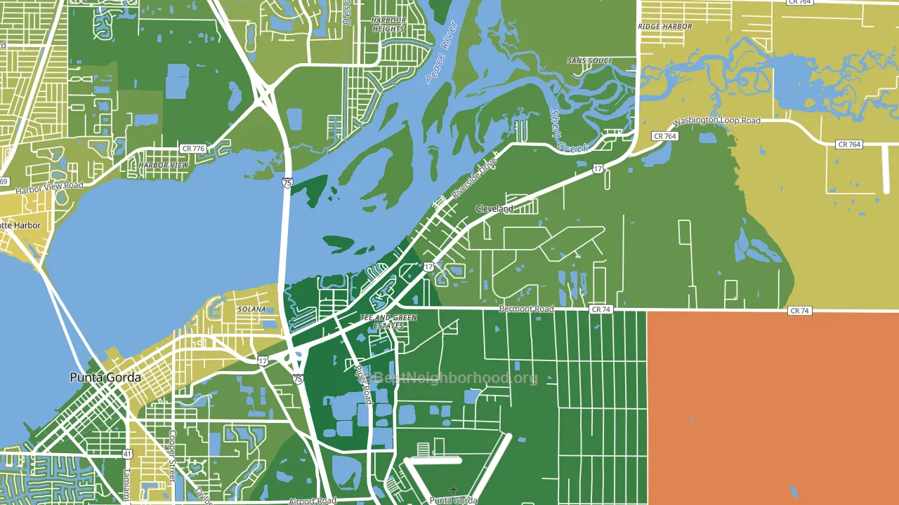 Cleveland, FL block-group voter-turnout map