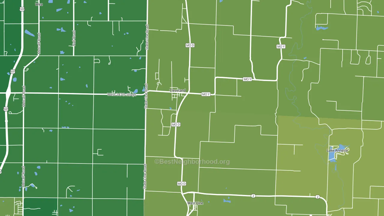Cleveland, MO block-group voter-turnout map