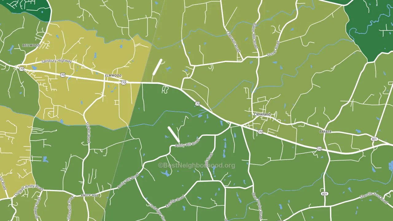 Cleveland, NC block-group voter-turnout map