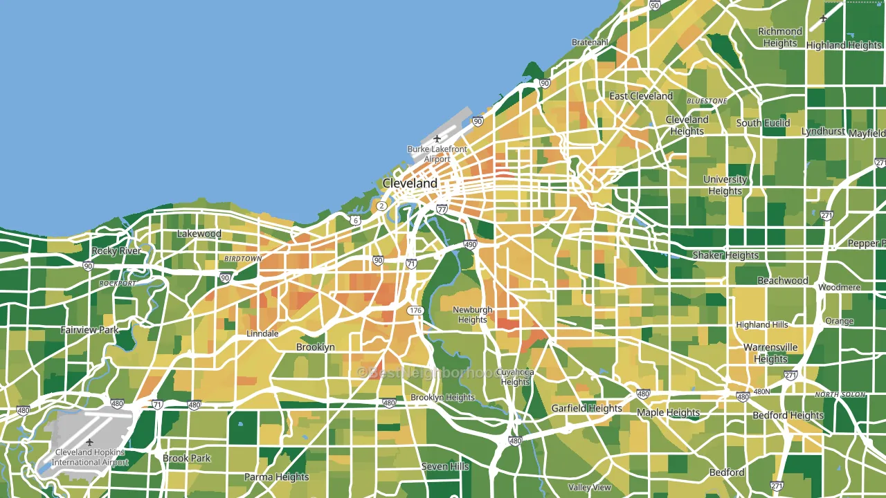 Cleveland, OH block-group voter-turnout map
