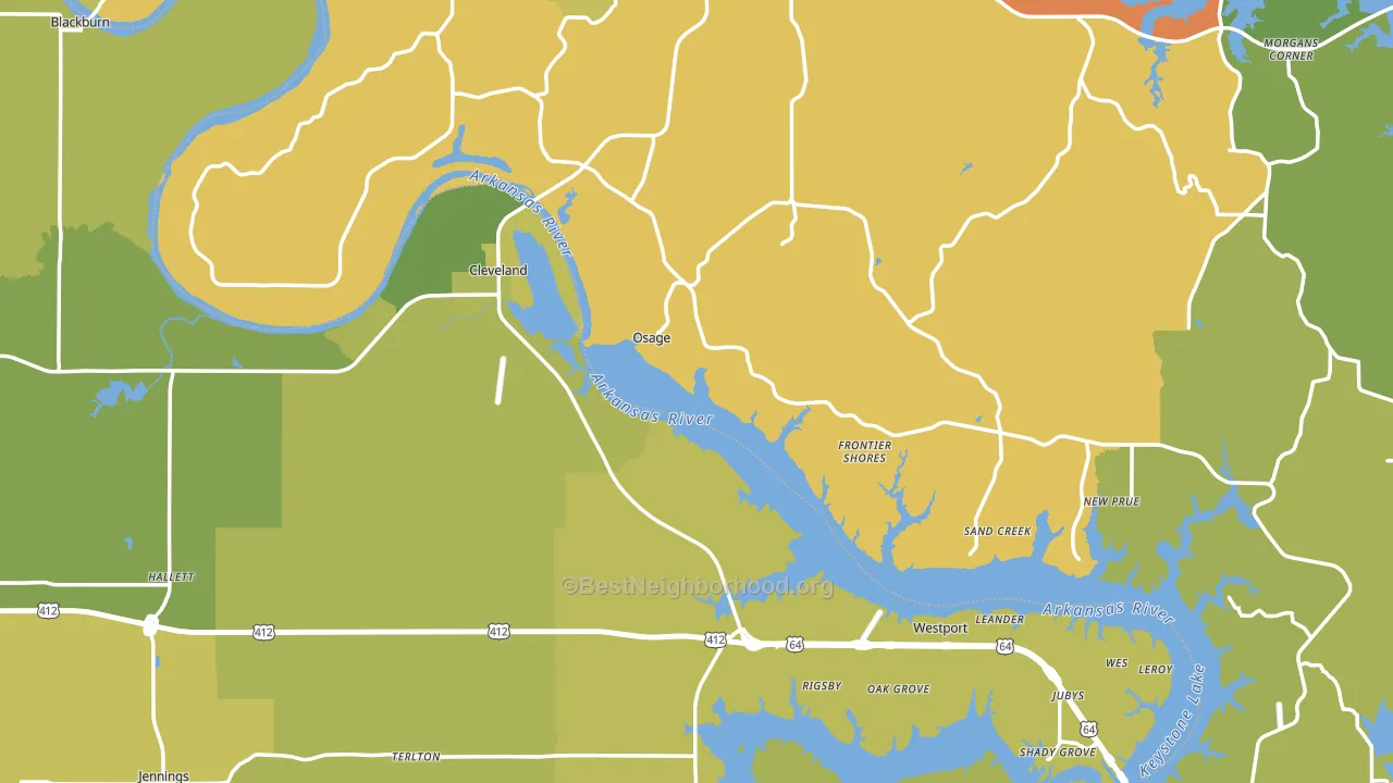 Cleveland, OK block-group voter-turnout map