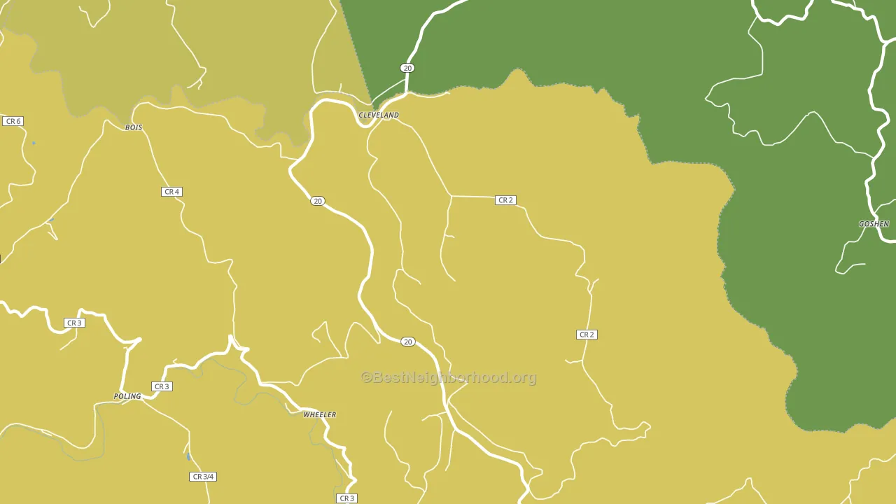 Cleveland, WV block-group voter-turnout map