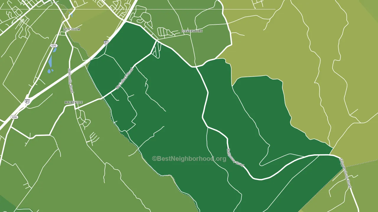 Cleversburg, PA block-group voter-turnout map