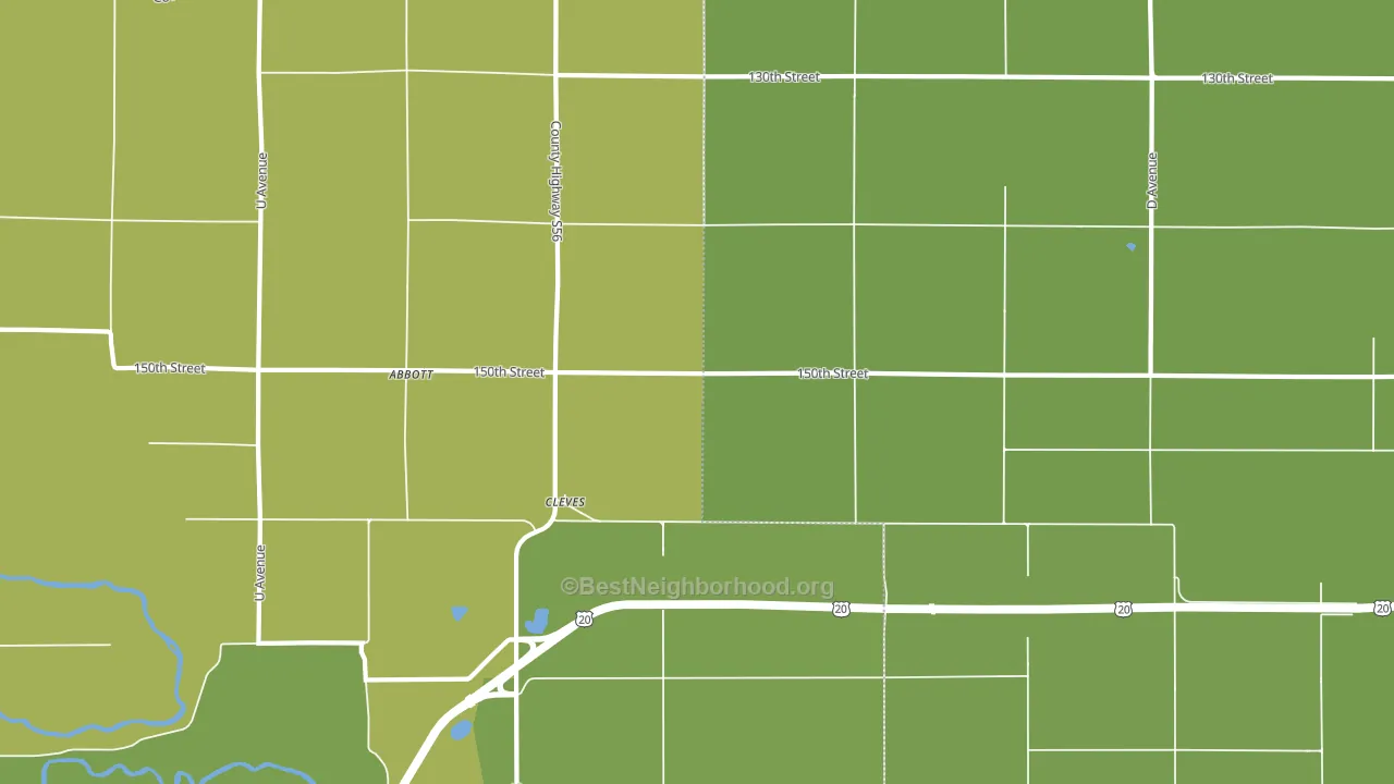 Cleves, IA block-group voter-turnout map
