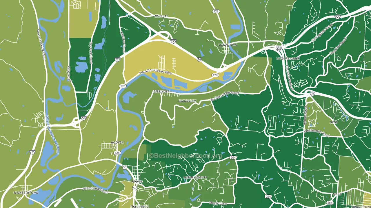 Cleves, OH block-group voter-turnout map
