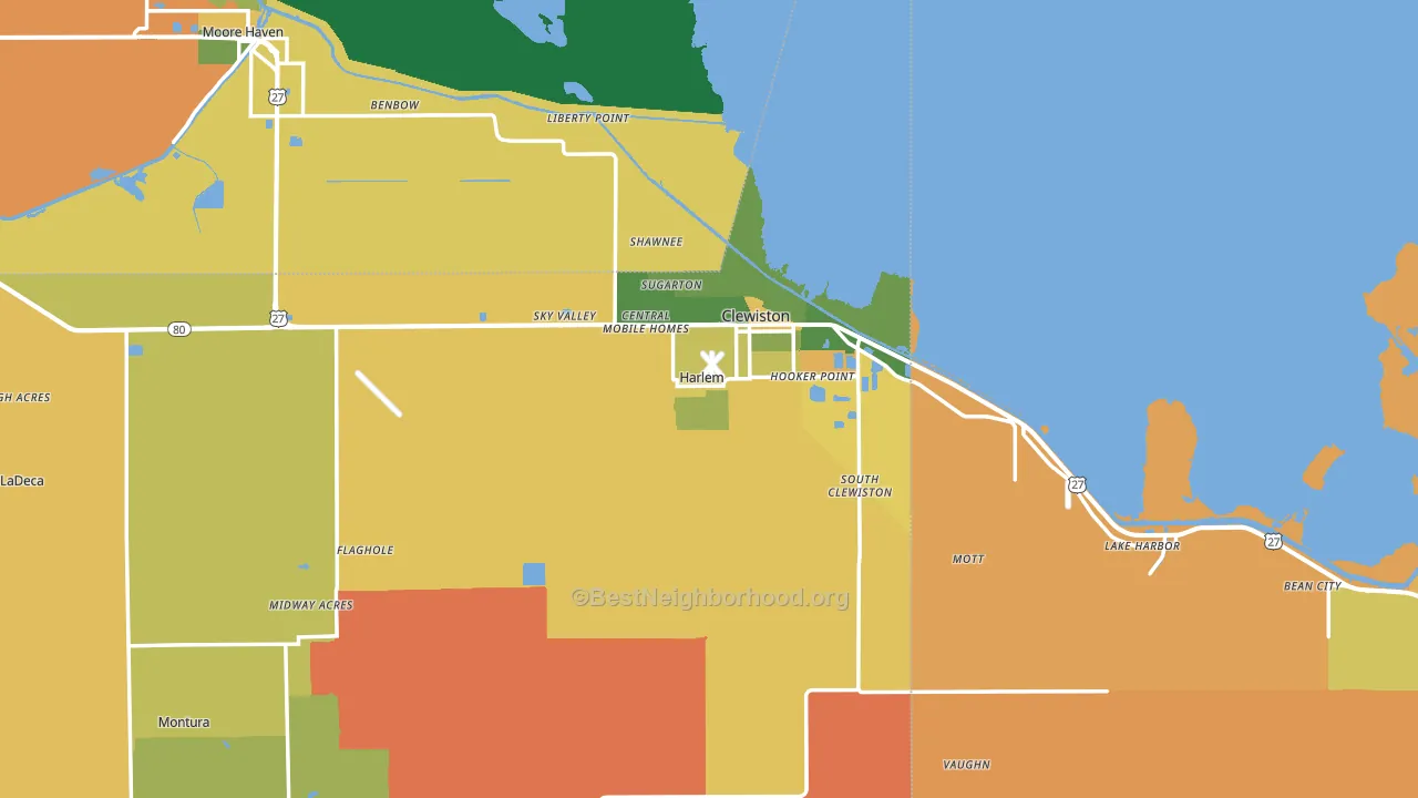 Clewiston, FL block-group voter-turnout map