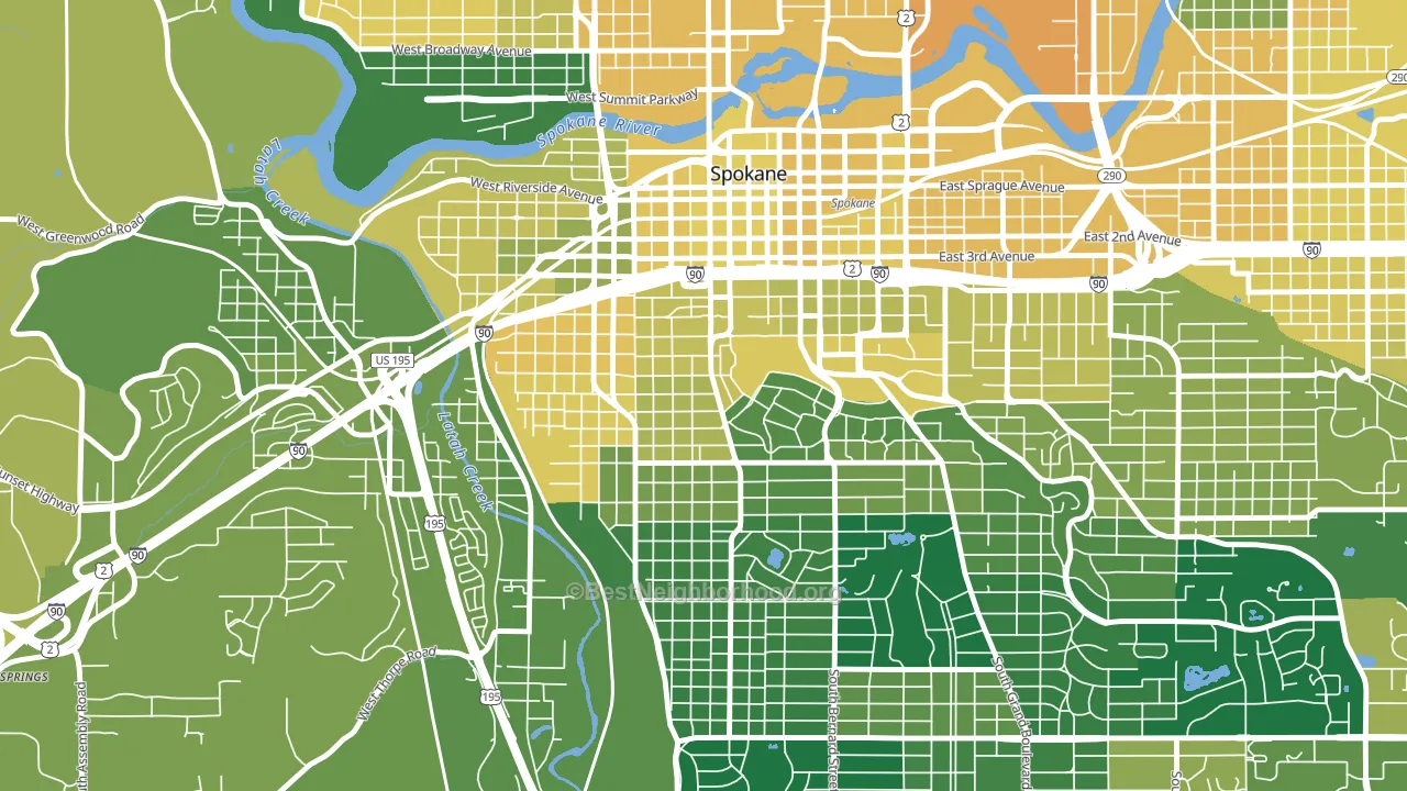 Cliffcannon, Spokane, WA block-group voter-turnout map