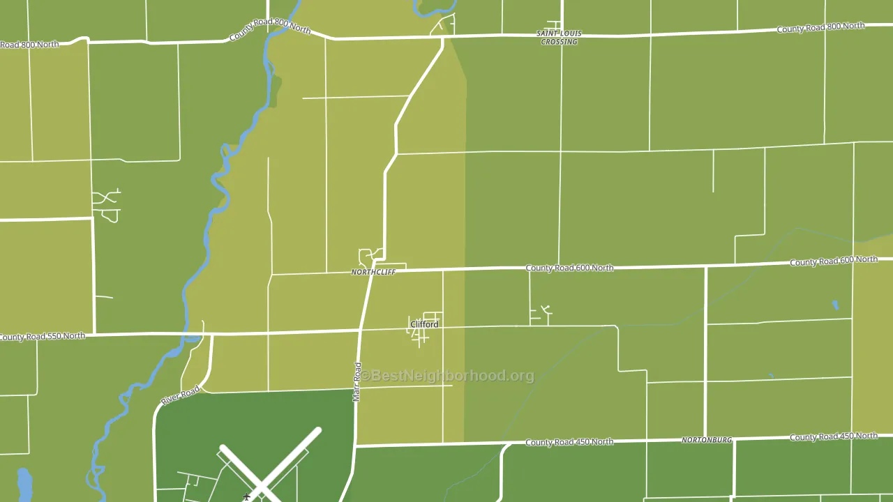 Clifford, IN block-group voter-turnout map