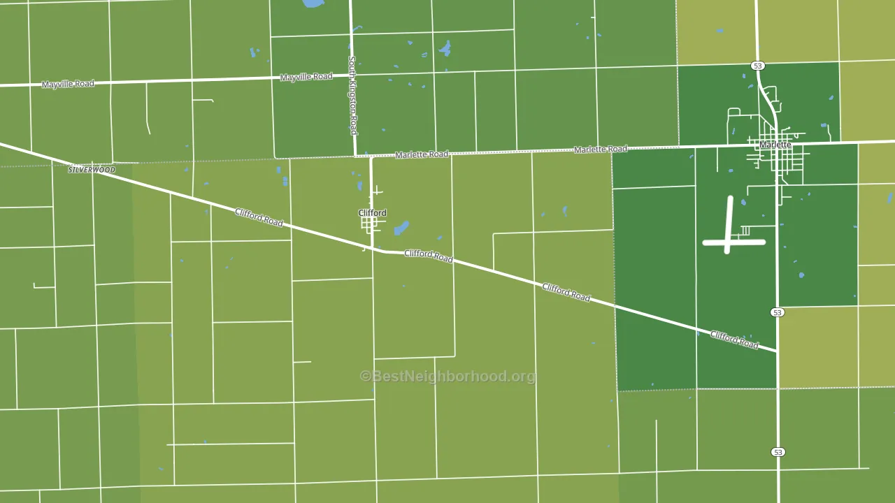 Clifford, MI block-group voter-turnout map