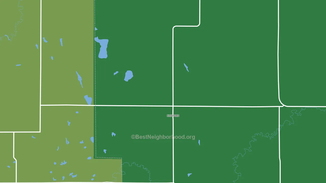Clifford, ND block-group voter-turnout map