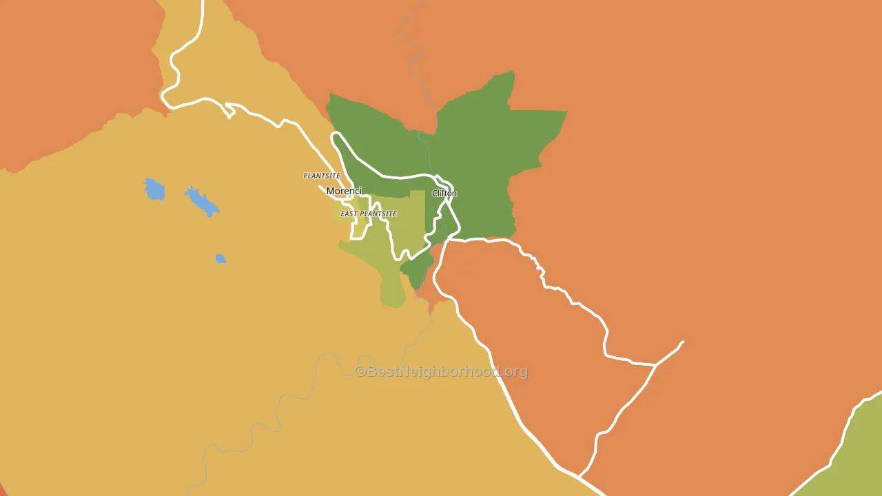 Clifton, AZ block-group voter-turnout map