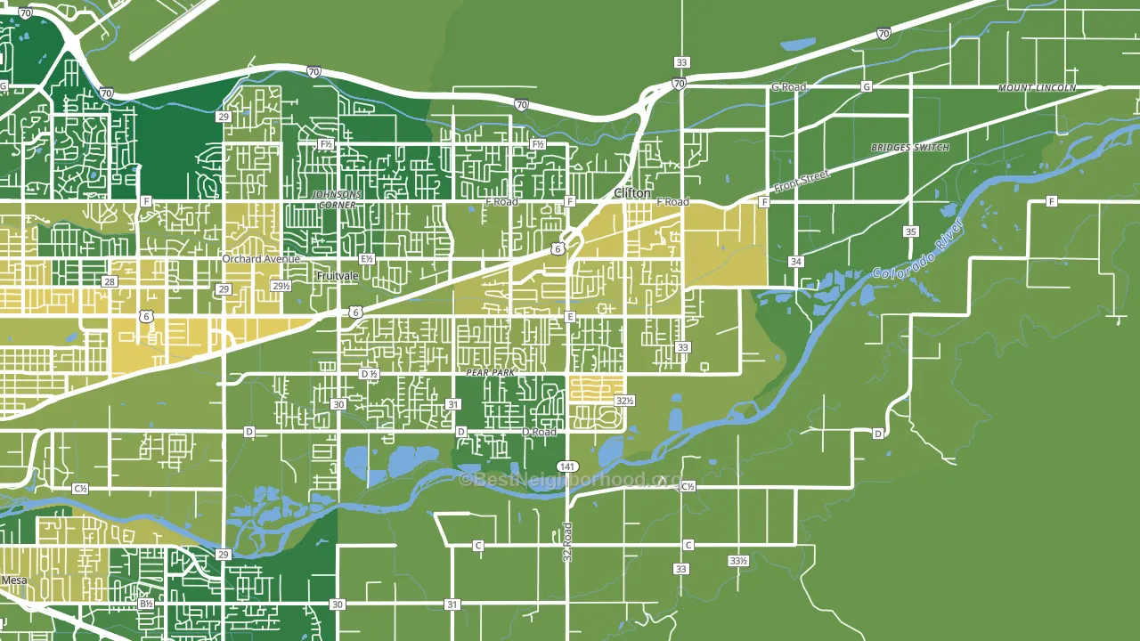 Clifton, CO block-group voter-turnout map