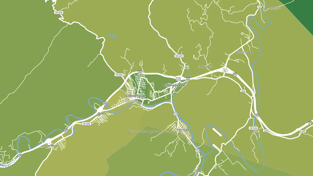 Clifton Forge, VA block-group voter-turnout map