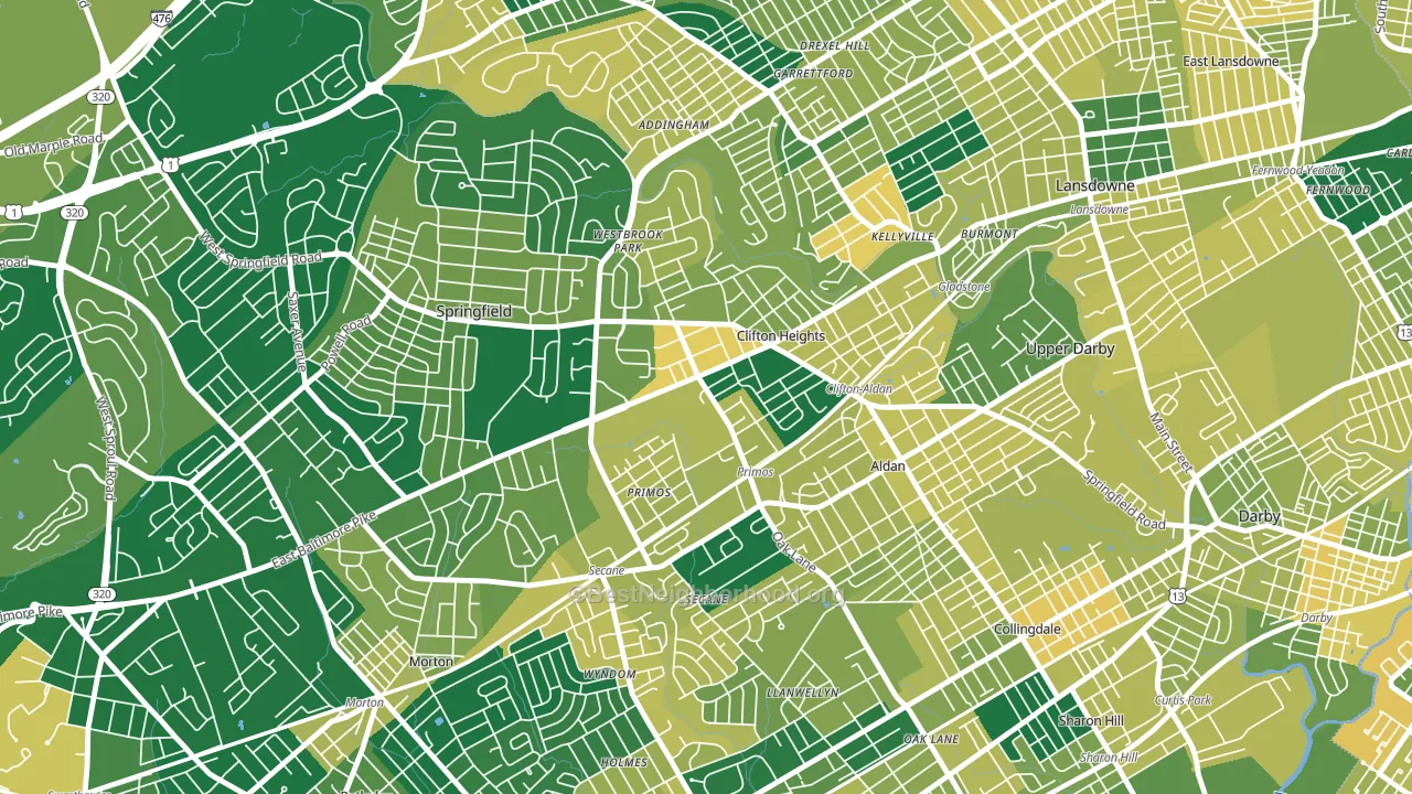 Clifton Heights, PA block-group voter-turnout map