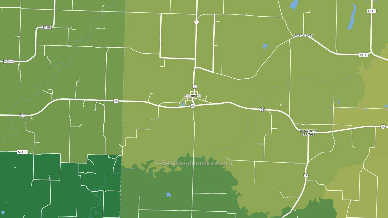 Clifton Hill, MO block-group voter-turnout map