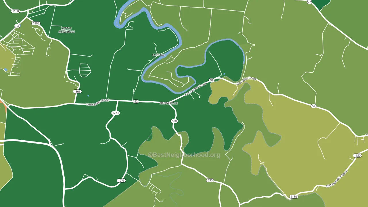 Clifton, KY block-group voter-turnout map