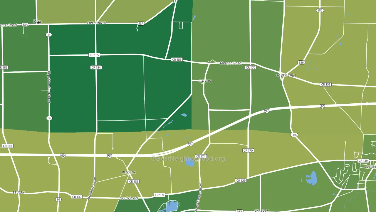 Clifton, NY block-group voter-turnout map