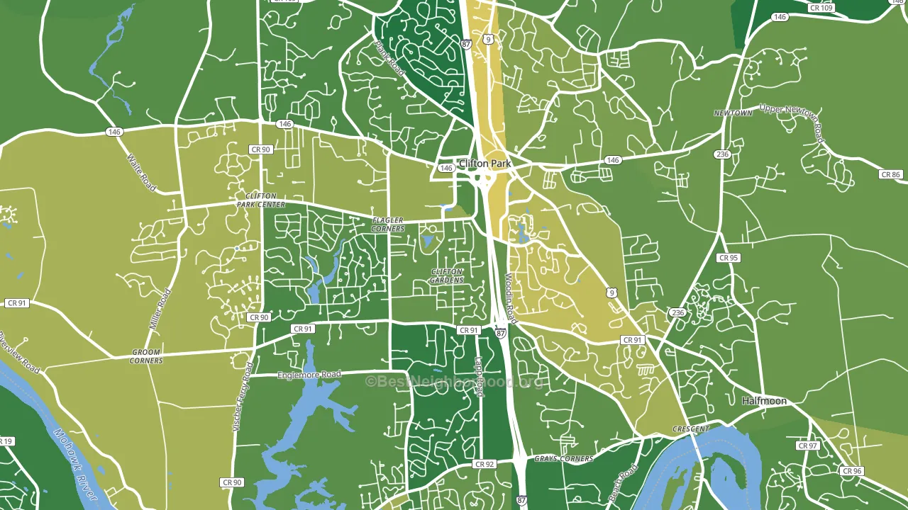 Clifton Park, NY block-group voter-turnout map