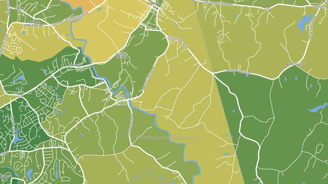 Clifton, SC block-group voter-turnout map