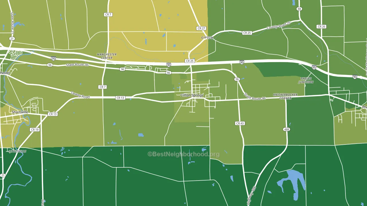 Clifton Springs, NY block-group voter-turnout map
