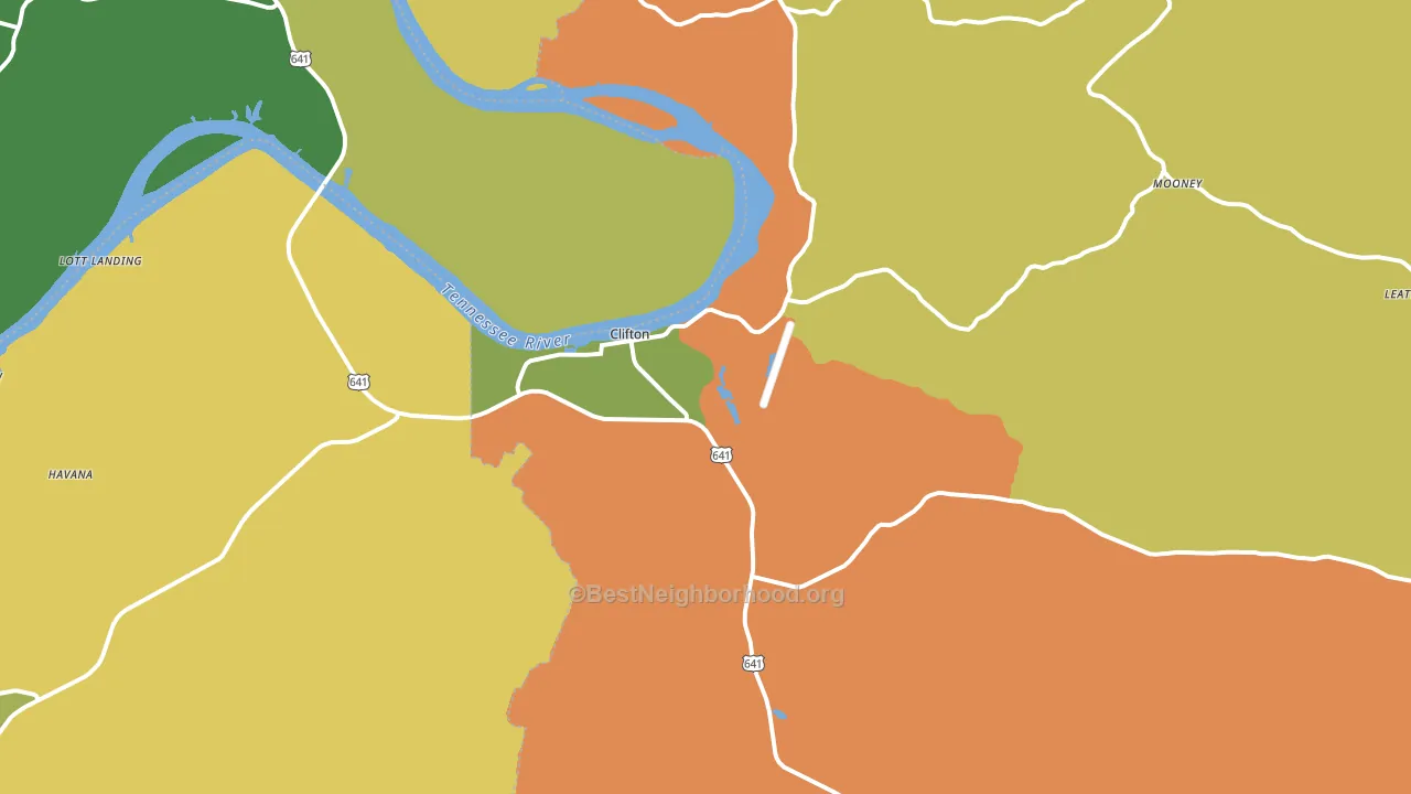 Clifton, TN block-group voter-turnout map