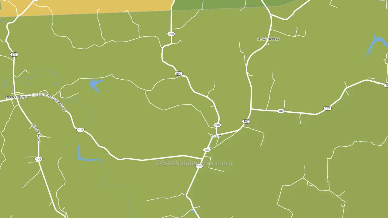 Clifty, KY block-group voter-turnout map