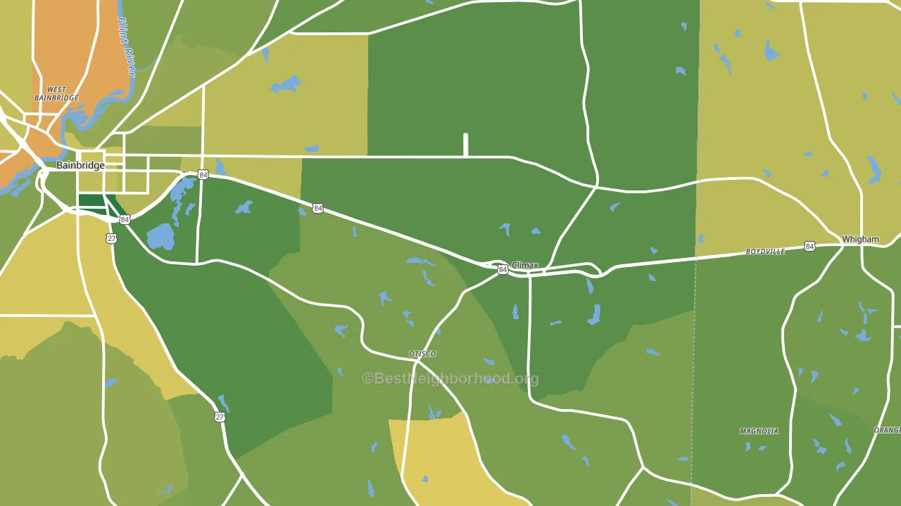 Climax, GA block-group voter-turnout map