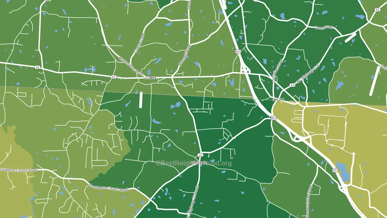 Climax, NC block-group voter-turnout map
