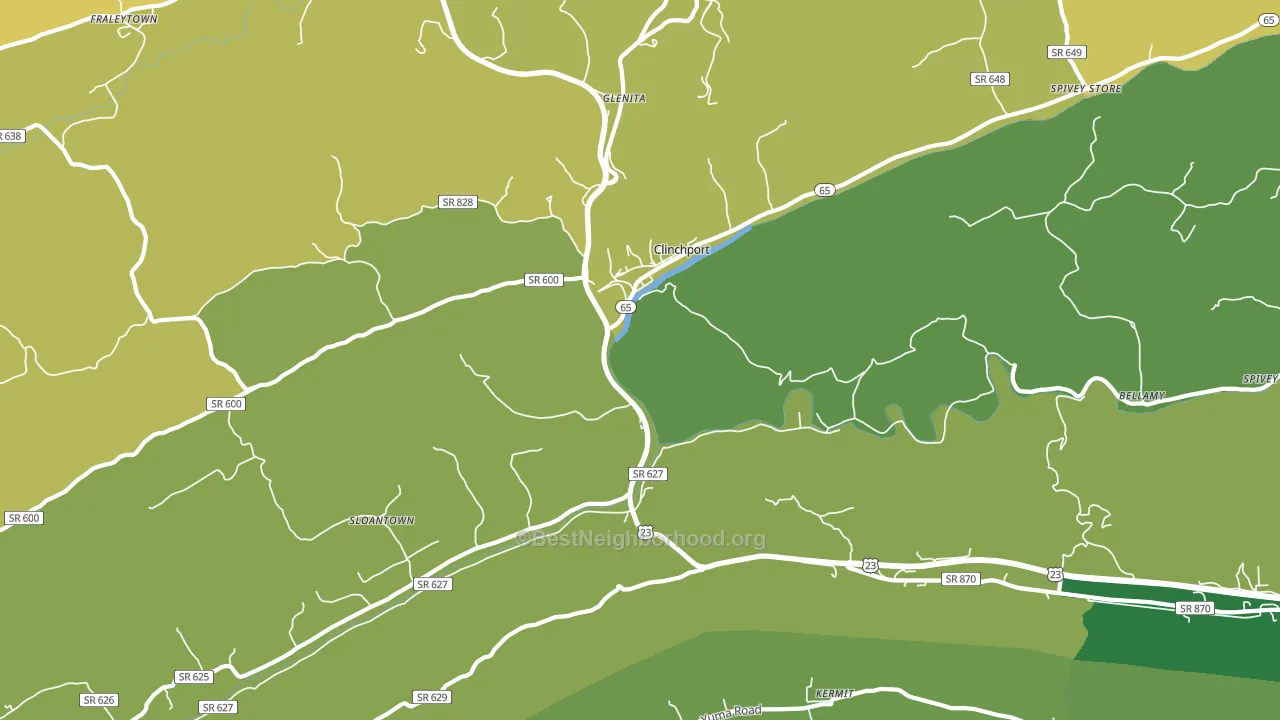 Clinchport, VA block-group voter-turnout map