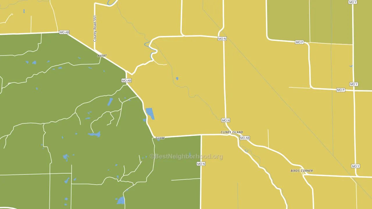 Clines Island, MO block-group voter-turnout map