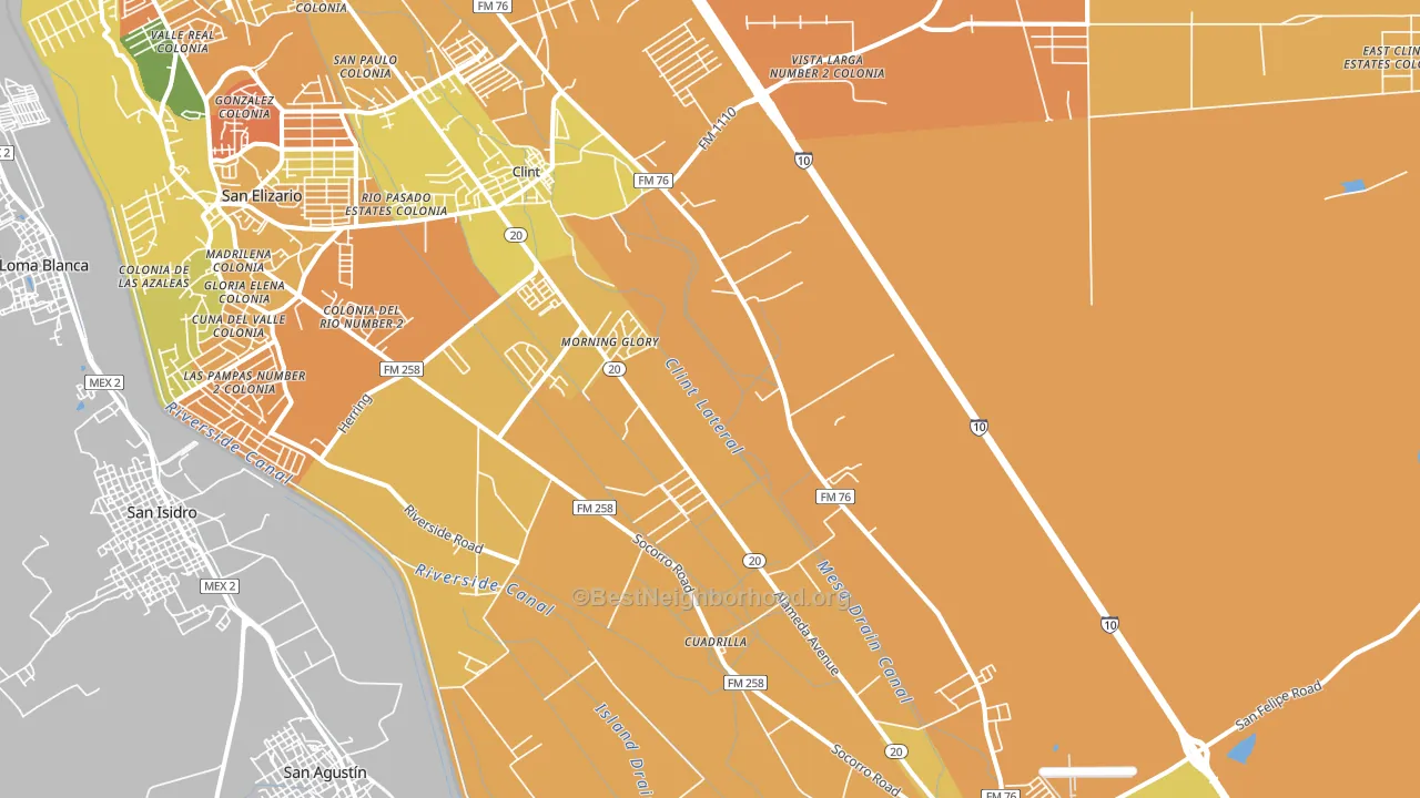 Clint, TX block-group voter-turnout map