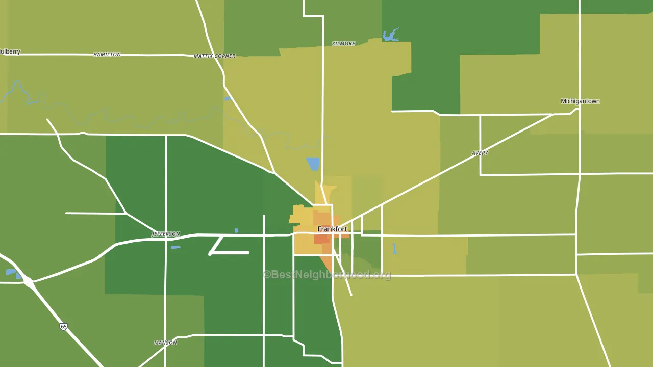 Clinton County, IN block-group voter-turnout map