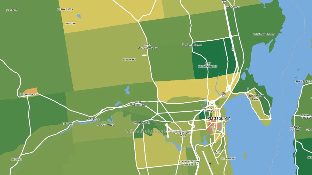 Clinton County, NY block-group voter-turnout map