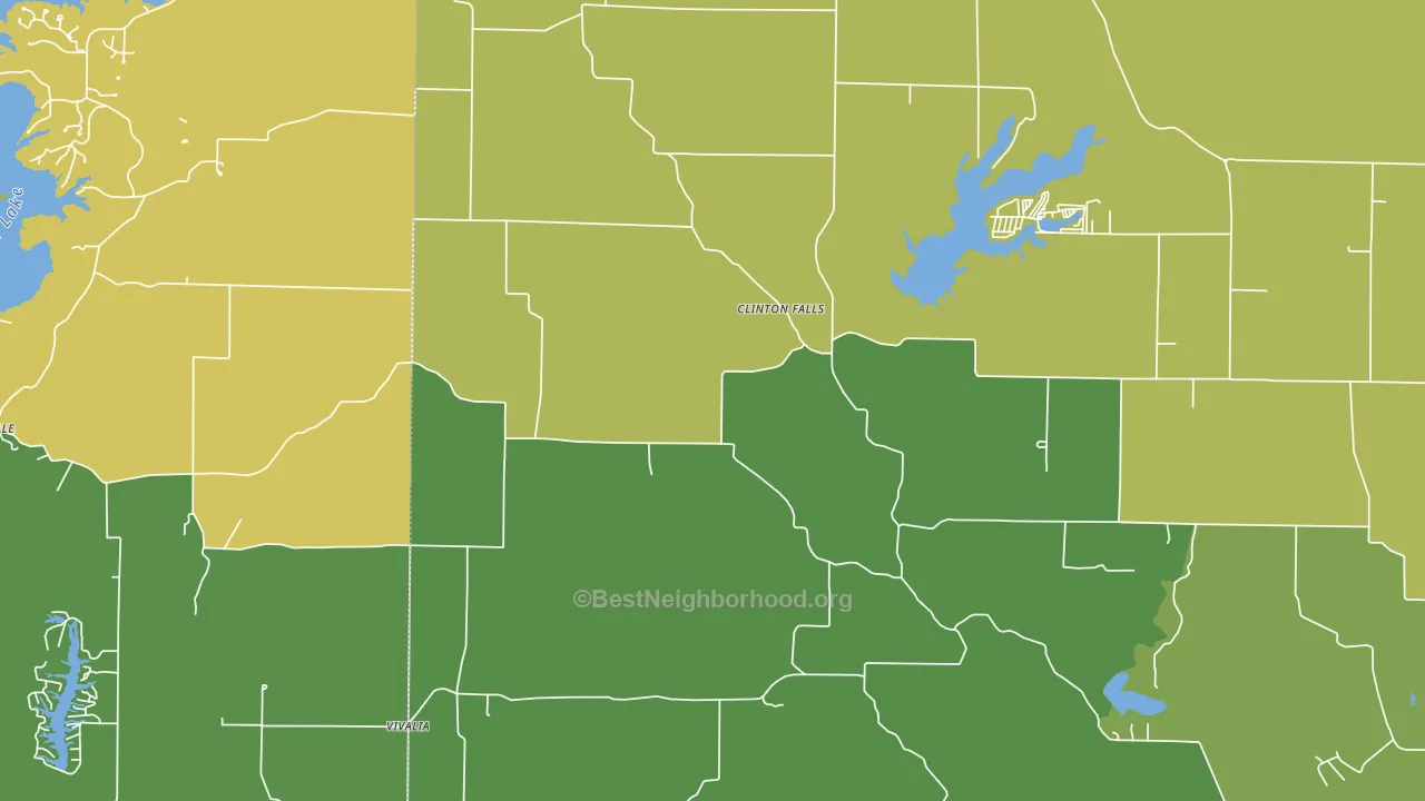 Clinton Falls, IN block-group voter-turnout map