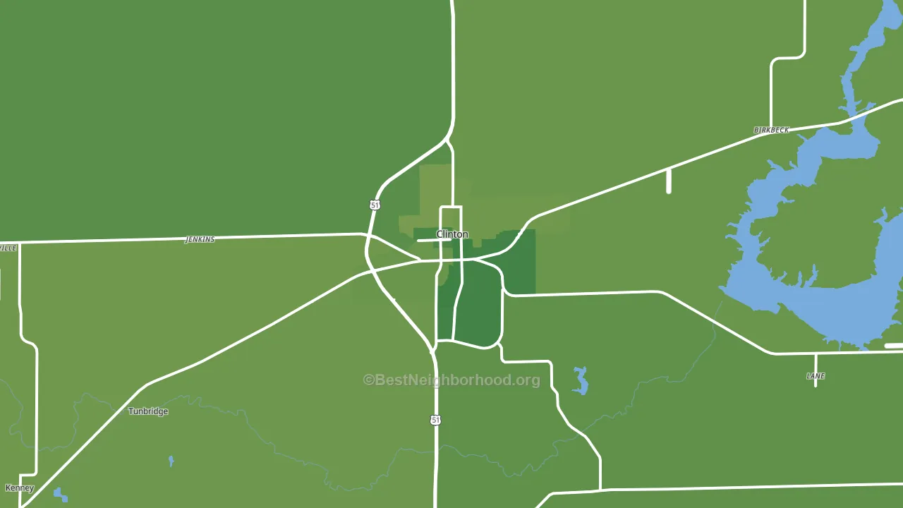 Clinton, IL block-group voter-turnout map