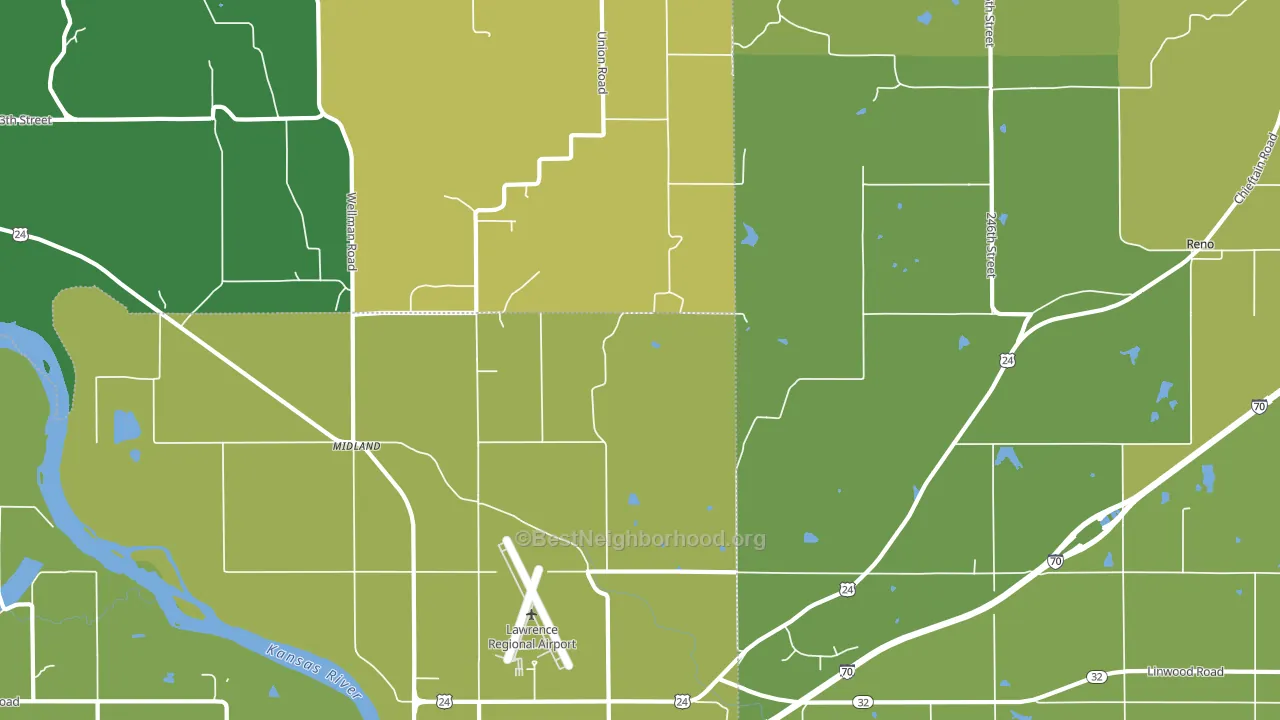 Clinton, KS block-group voter-turnout map