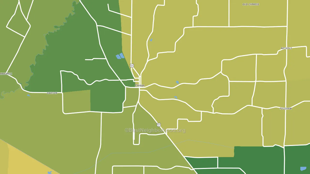 Clinton, KY block-group voter-turnout map