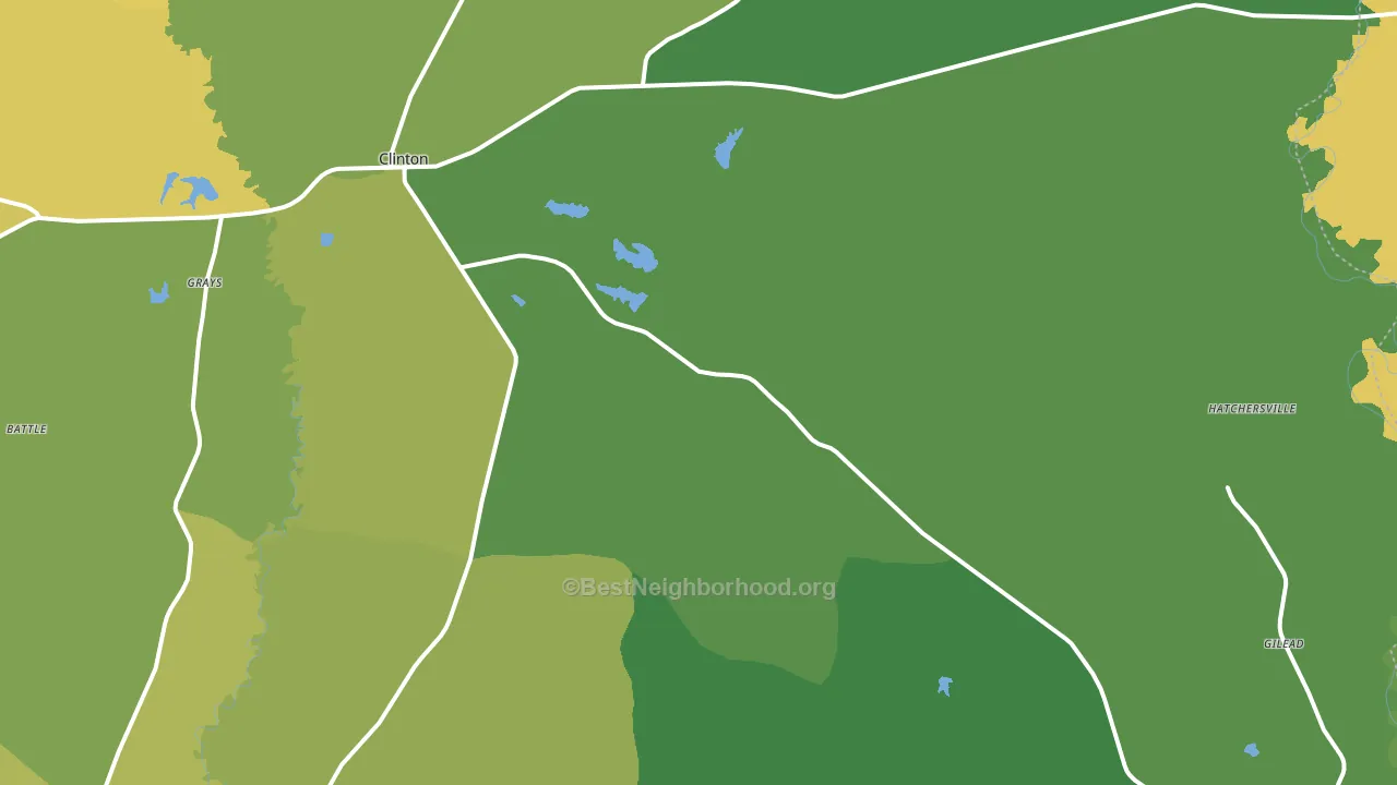 Clinton, LA block-group voter-turnout map