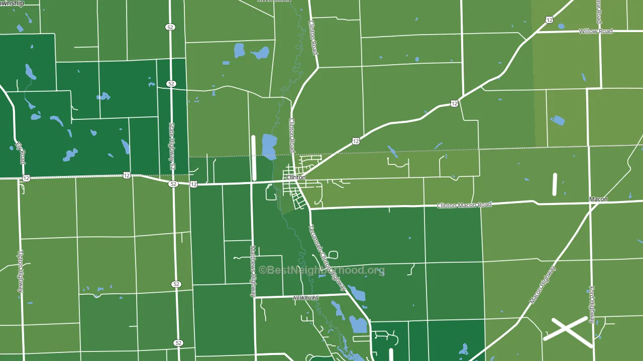 Clinton, MI block-group voter-turnout map