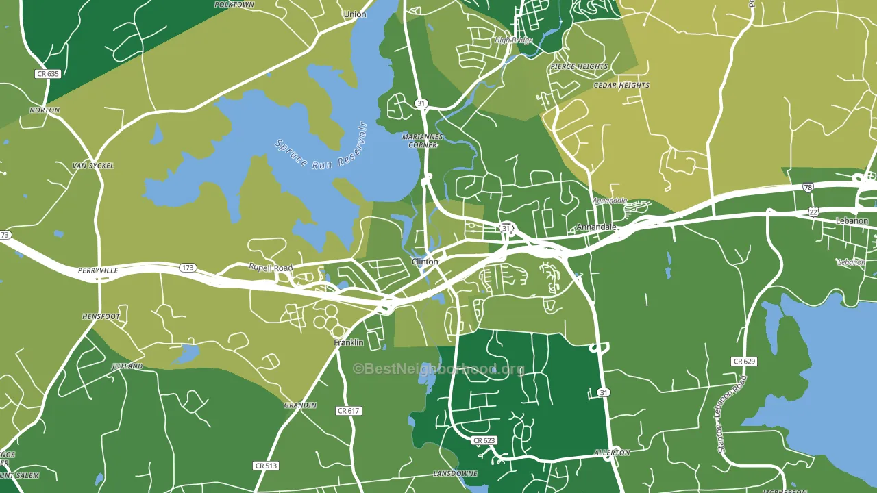 Clinton, NJ block-group voter-turnout map