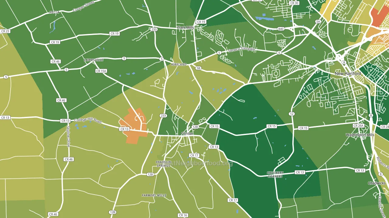 Clinton, NY block-group voter-turnout map