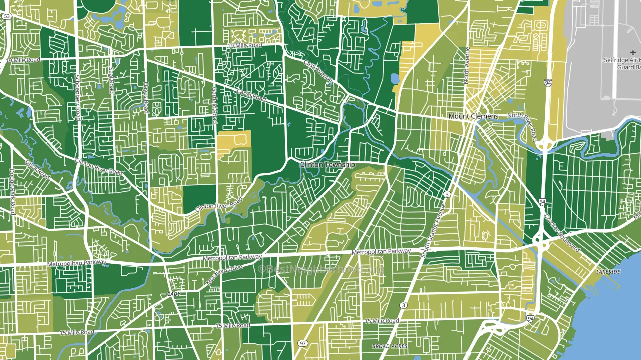 Clinton Township, MI block-group voter-turnout map