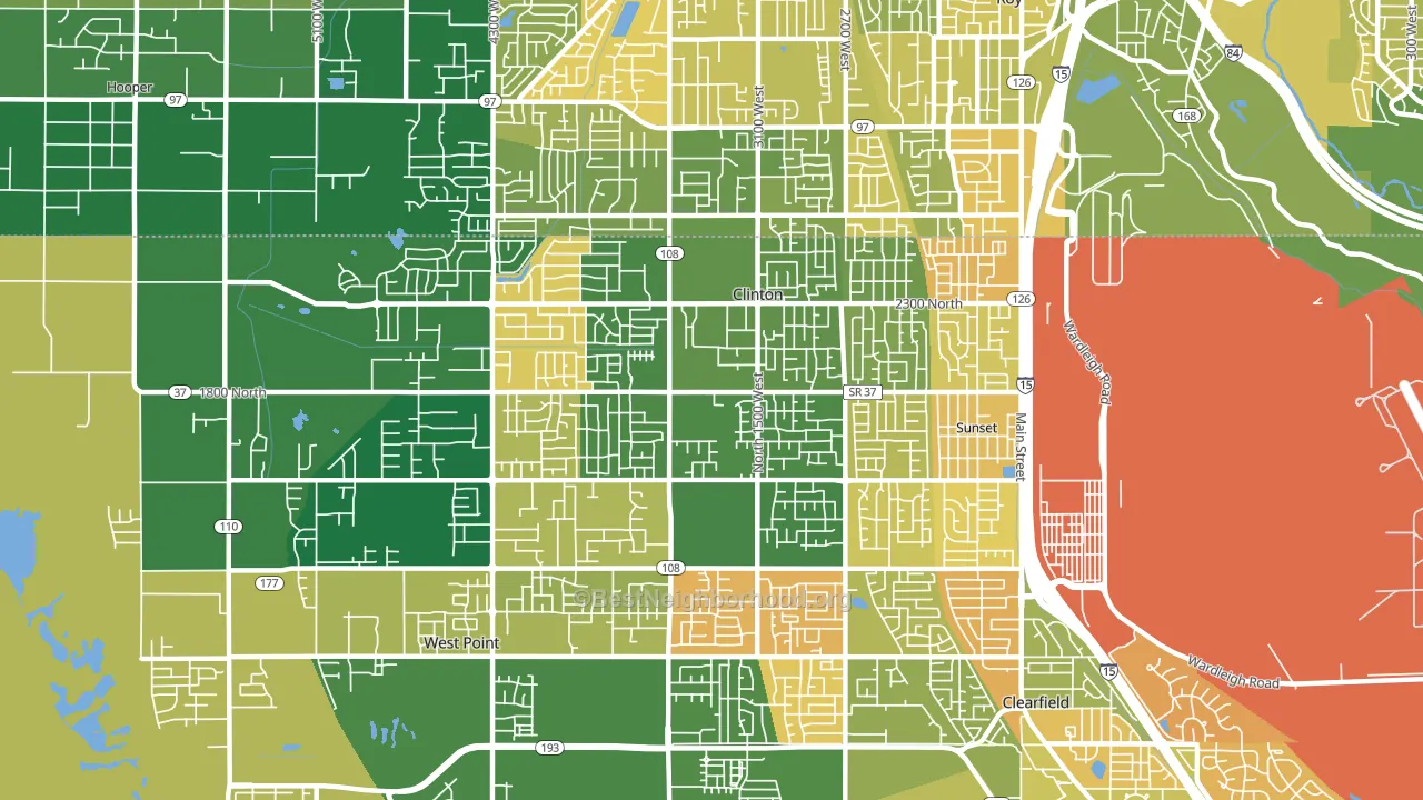 Clinton, UT block-group voter-turnout map