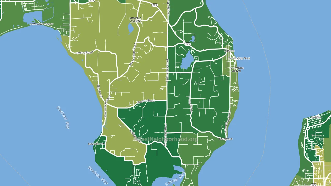 Clinton, WA block-group voter-turnout map