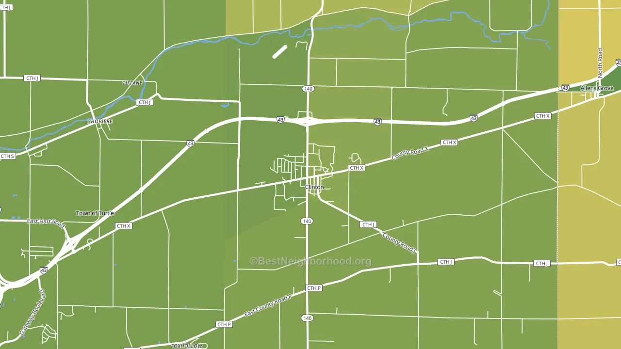Clinton, WI block-group voter-turnout map