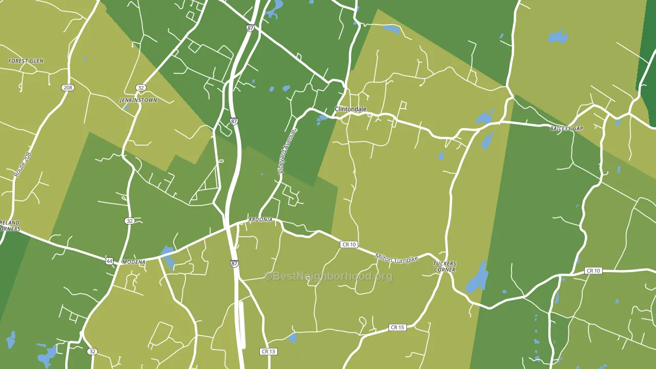 Clintondale, NY block-group voter-turnout map