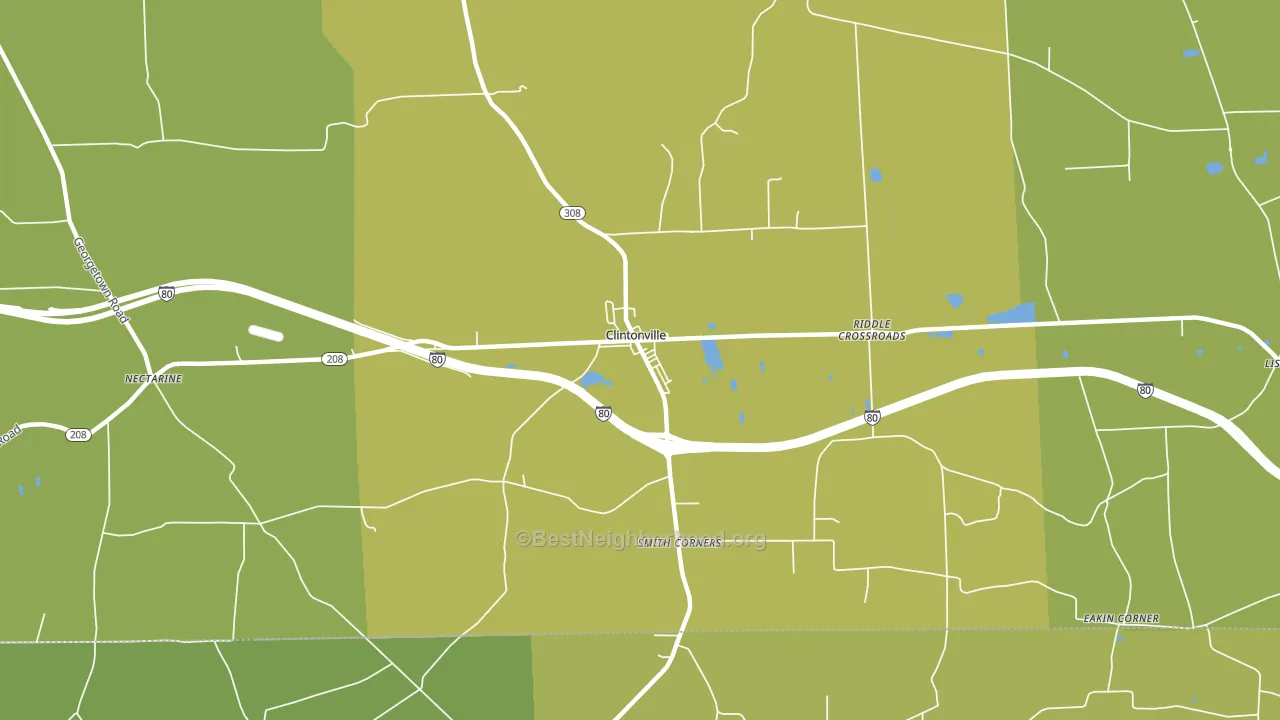 Clintonville, PA block-group voter-turnout map