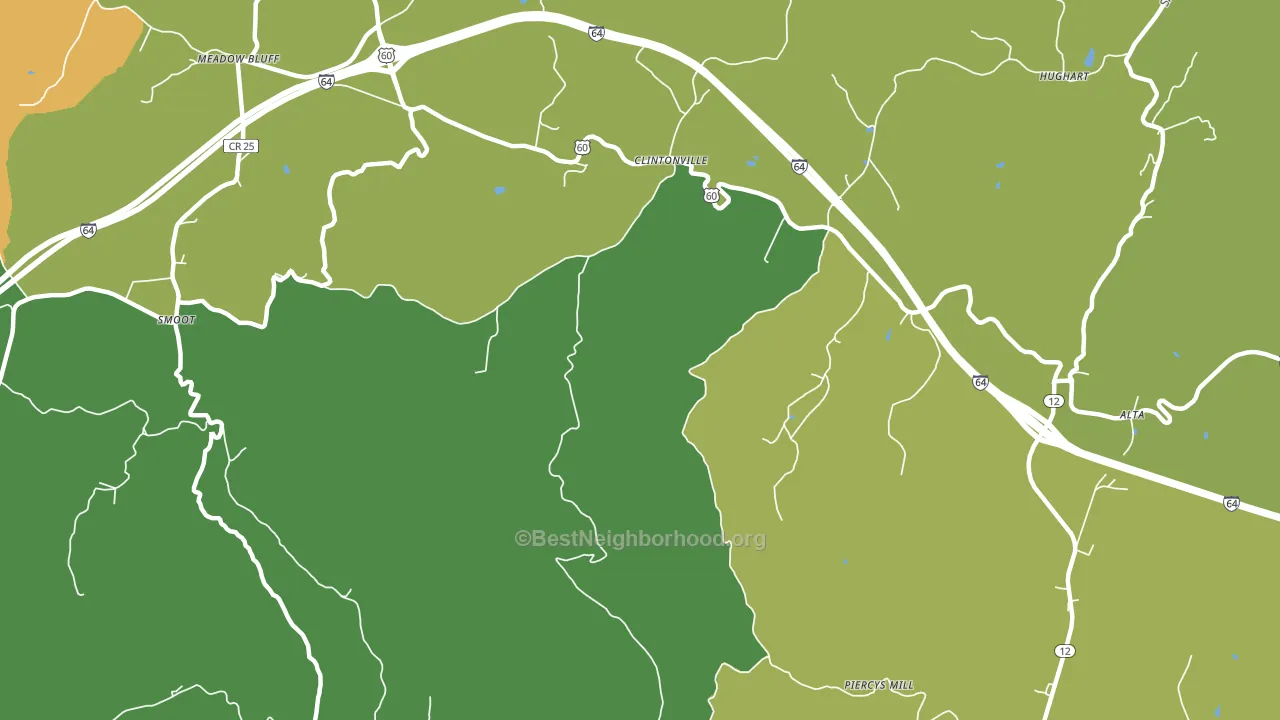 Clintonville, WV block-group voter-turnout map